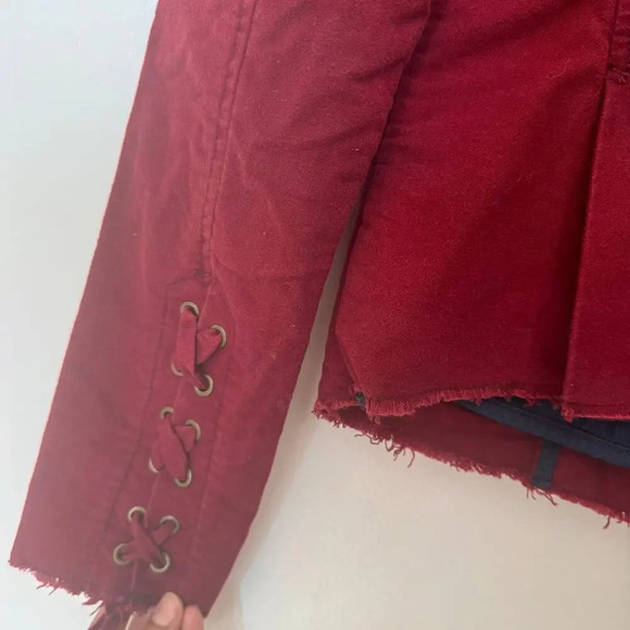 Free people Red Ella women’s utility Jacket military style size XS - Picture 10 of 12